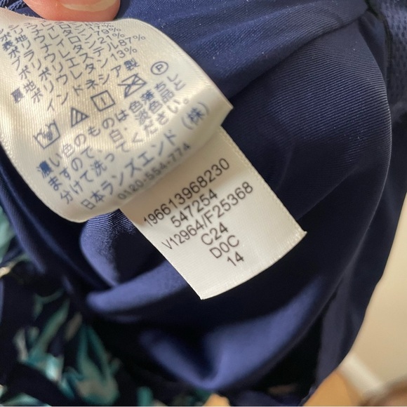 Land’s End | NWT One Piece Fauxini Tropical Mesh Bandeau Swimsuit, size 14 - Picture 9 of 11